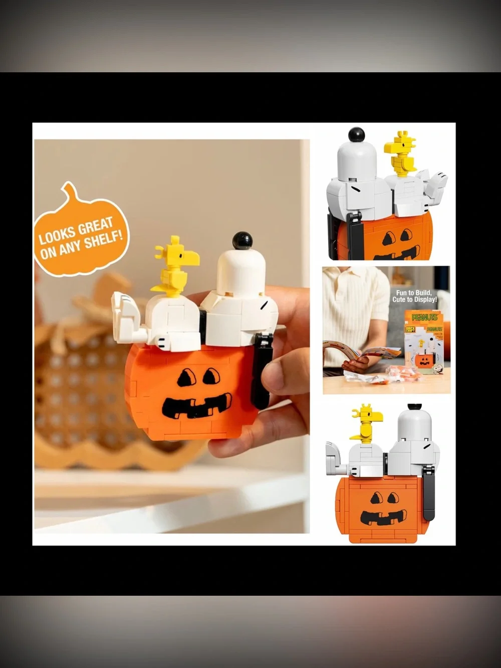 Brick Craft Peanuts Snoopy on Pumpkin Building Set Orange & White New in Box